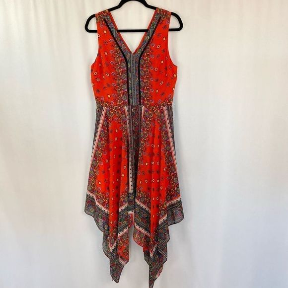 Nanette Lepore Midi Dress Red Sleeveless Woman’s Sz 10 - Picture 11 of 13
